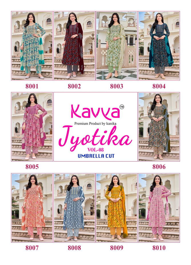 Jyotika Vol 8 By Kavya Capsule Foil Printed Kurti With Bottom Dupatta Wholesale Shop In Surat